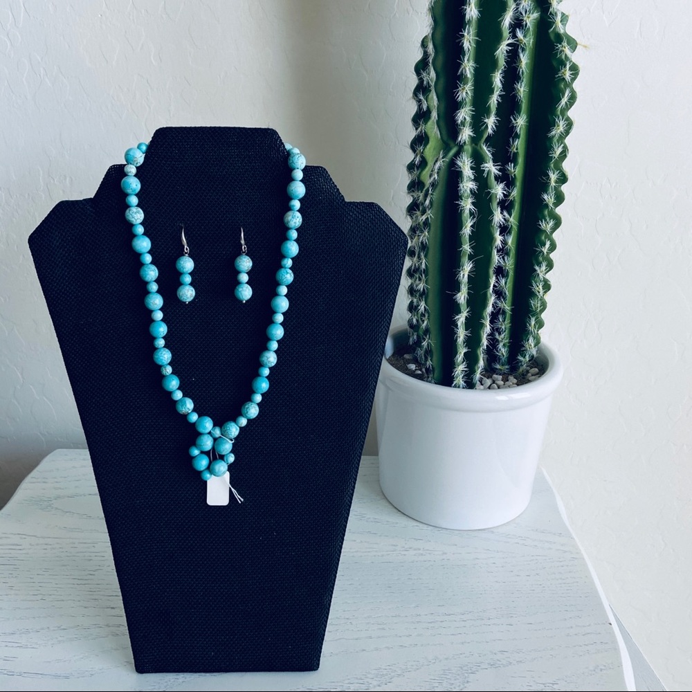 Natural blue Turquoise necklace
